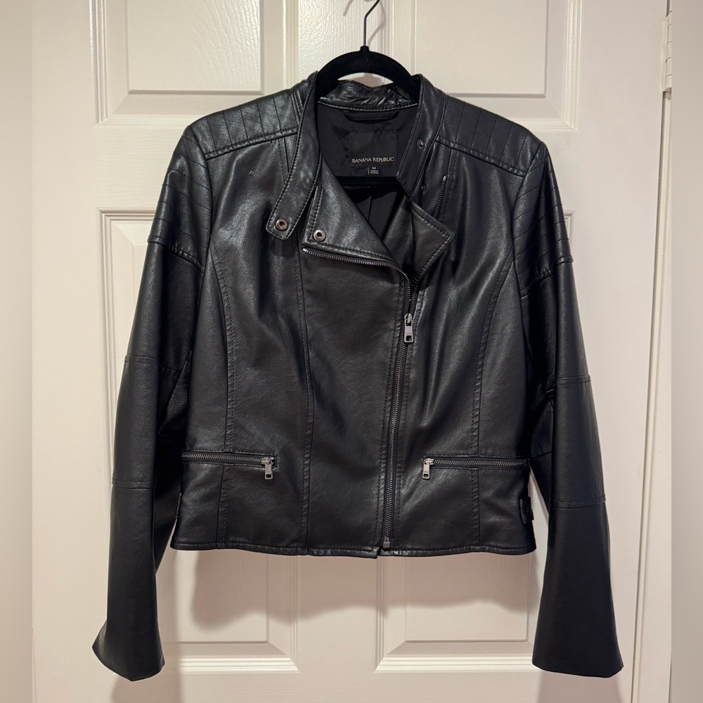 Banana Republic Black Faux Leather Jacket